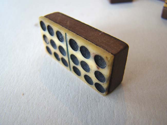 A fine antique set ( 55 pieces) of 'double nines' bone and walnut dominoes circa 1850 — image 2